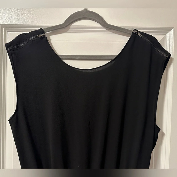 ZARA Basic Shoulder Zip Zipper Jumpsuit BlackTapered Leg Sleeveless| size small - Picture 4 of 8